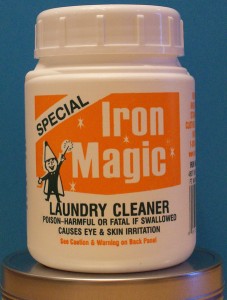 Iron Magic removes Iron and Rust Stains from Laundry and Other Household Items!
